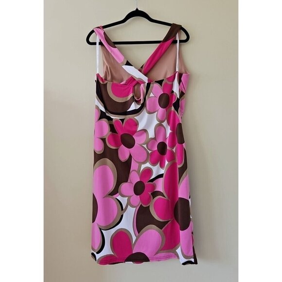 Joseph Ribkoff Dress s18 Multicolor Bodycon Sleeveless Floral Ruched Buckle Boho - Picture 2 of 13